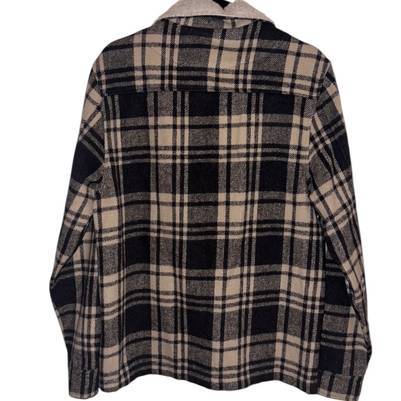WESC | Unisex Liam Plaid Full-Zip Sherpa-Lined Shirt Jacket Barn Coat - Size M/L - Picture 3 of 6